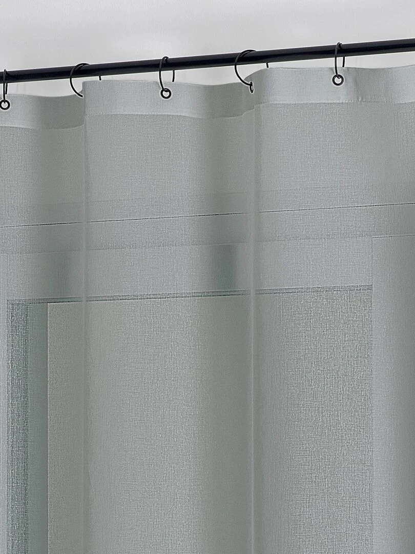 Paire de vitrages à anneaux noirs et amovibles   Gris clair