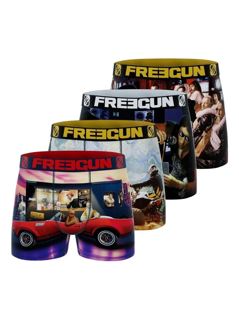 Lot de 4 boxers garçon Art Attack Freegun Rouge