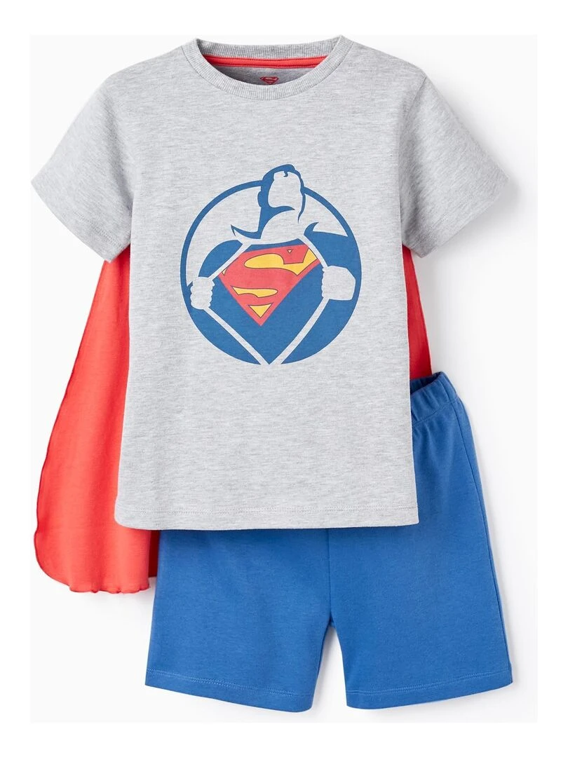 Pyjama avec Cape pour Garçon 'Superman' manches courtes WARNER SUPERMAN Gris clair