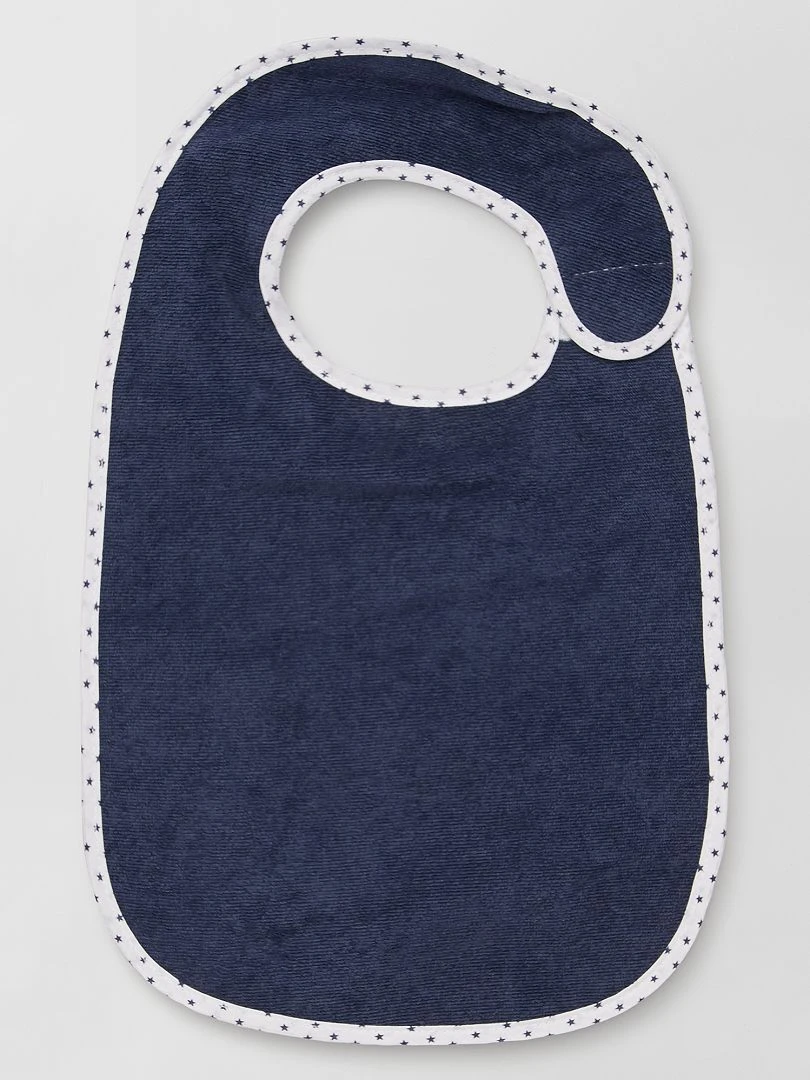 Le lot de 7 bavoirs éponge doublés bleu