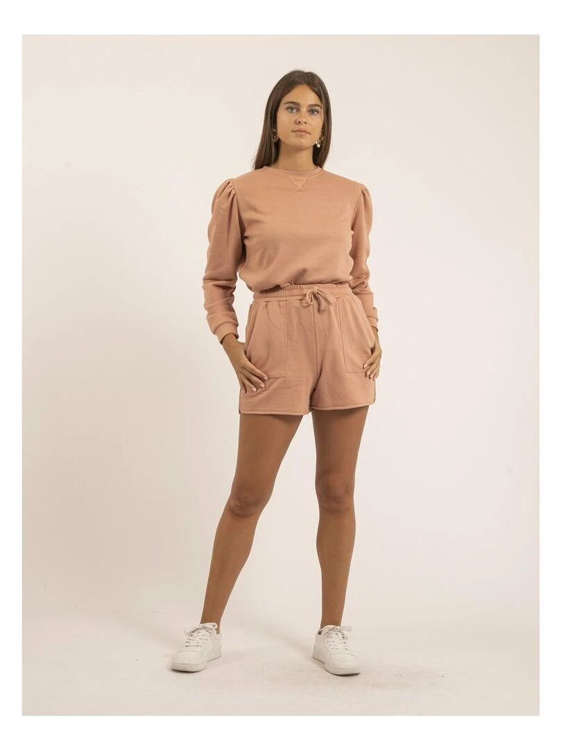 Short molleton XONARA   Rose
