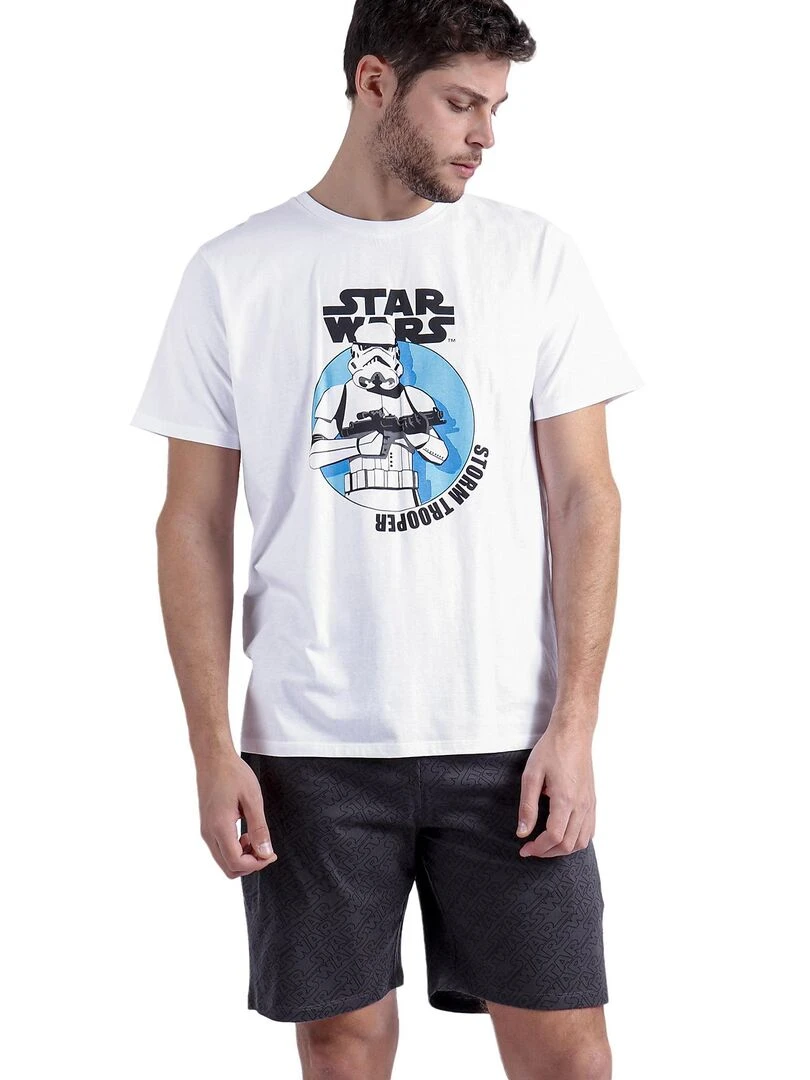 Pyjama short t shirt Stromtrooper Star Wars Blanc