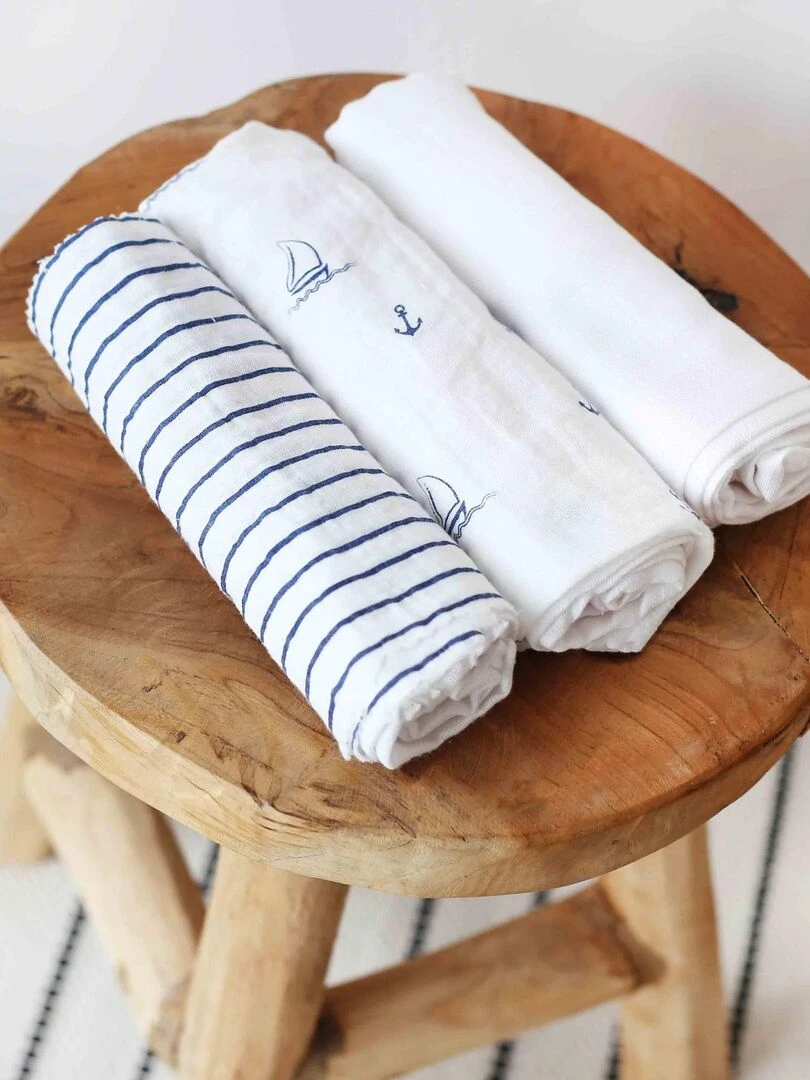 lot de langes bébé Trois Kilos Sept   Bleu