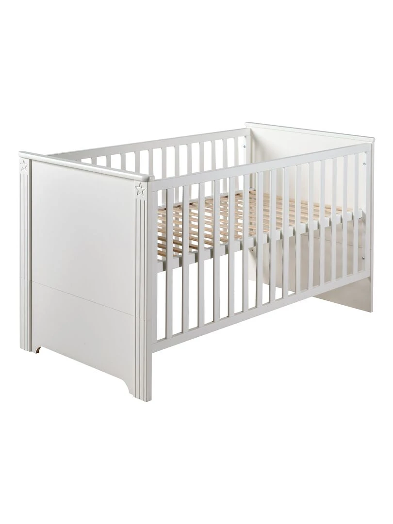 ROBA Lit bébé évolutif "Maxi" 70x140 Convertible Réglable en hauteur Blanc Blanc