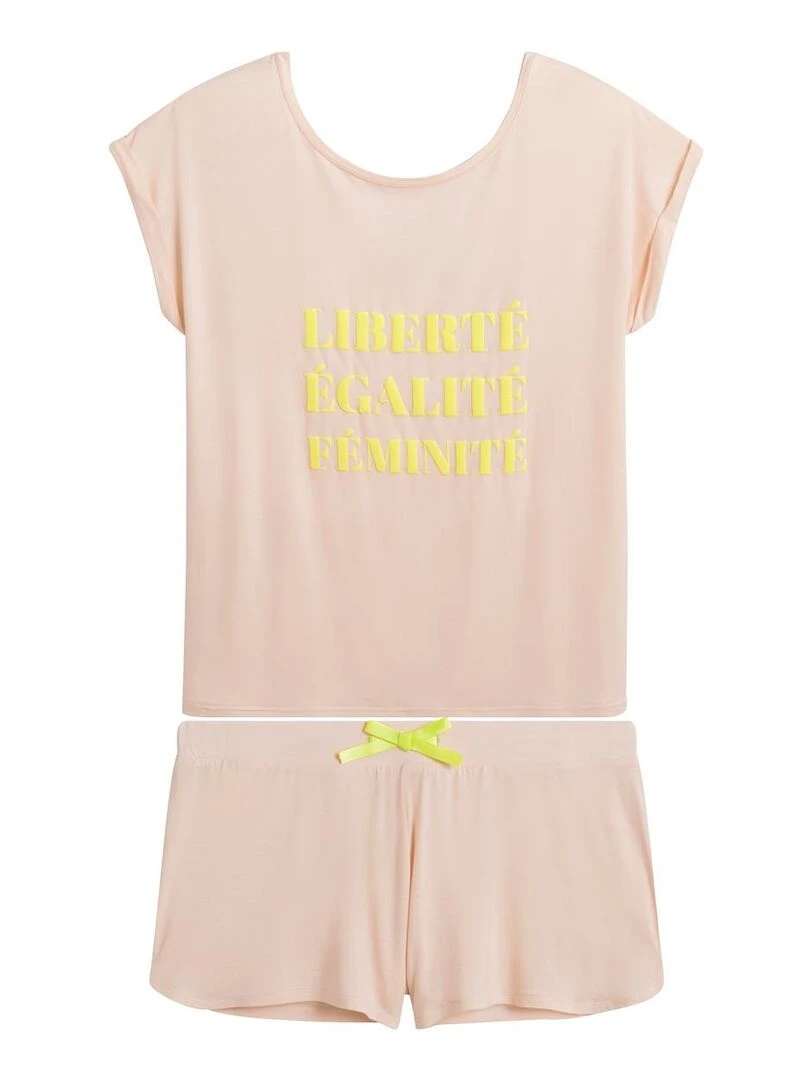 Top short LIBRE Camille Cerf & Pomm'Poire Rose