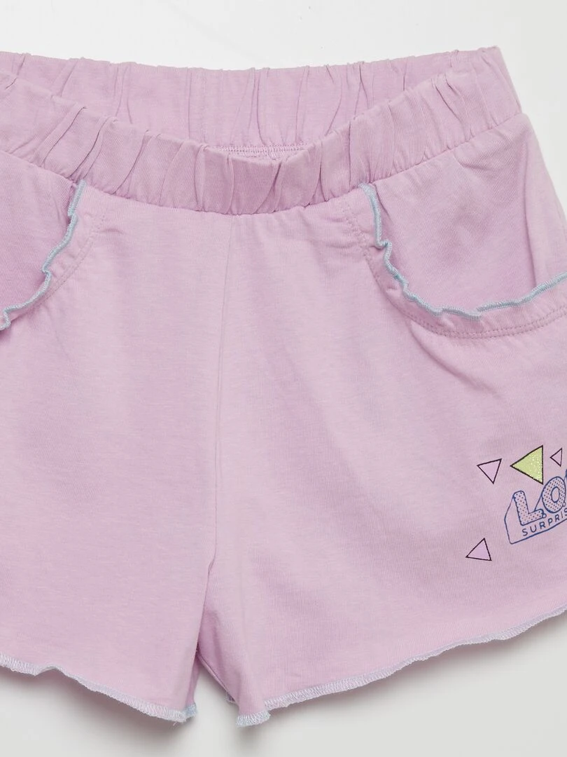 Ensemble t shirt + short 'Lol'   2 pièces   bleu