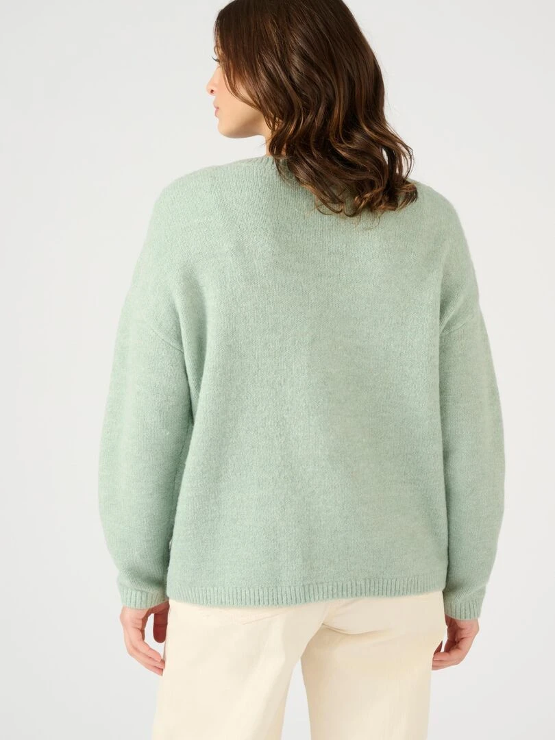 Gilet jeu de maille fantaisie Thermolactyl   Damart   Vert jade