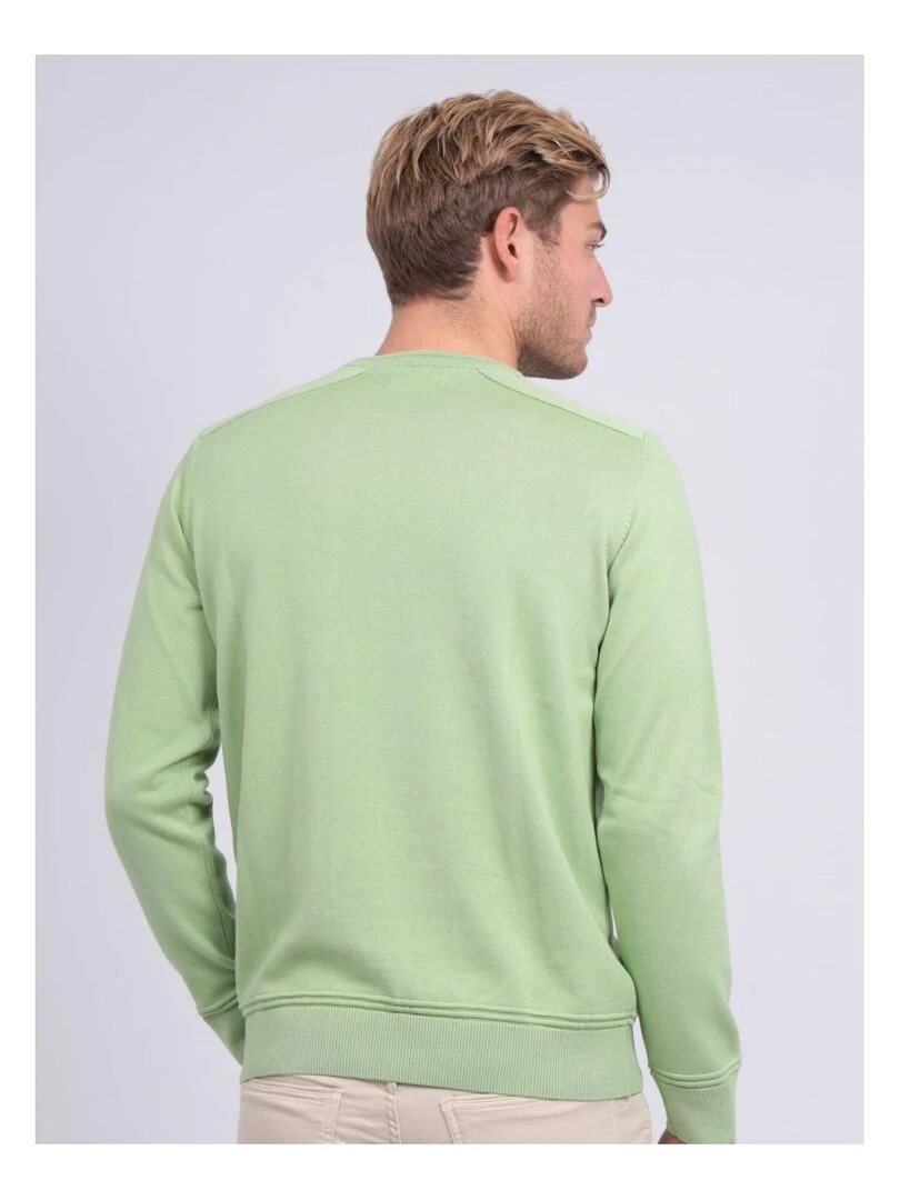 Pull fin col rond coton ARTHUR Vert