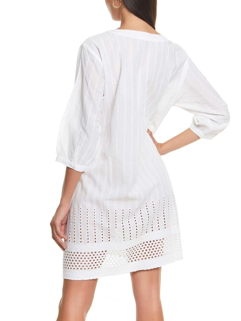Robe de plage manches trois quarts Complementos Blanc