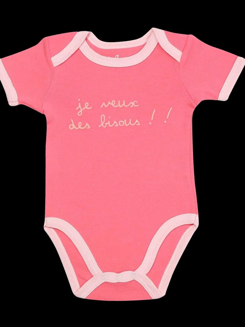 Body manches courtes Rose