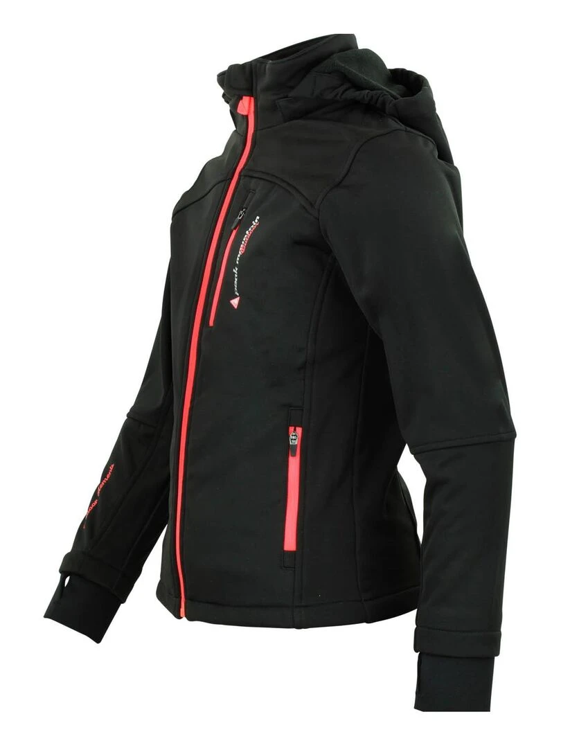 Blouson softshell fille FANNE   PEAK MOUNTAIN   Noir Orange