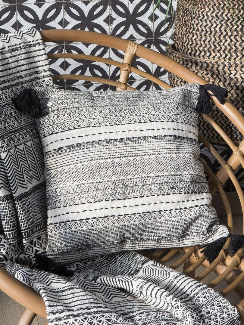 Rideau en coton recyclé avec œillets 'Deko&co'   Rouge foncé