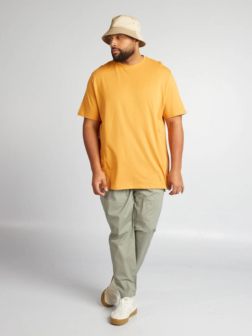 T shirt uni en maille jersey JAUNE