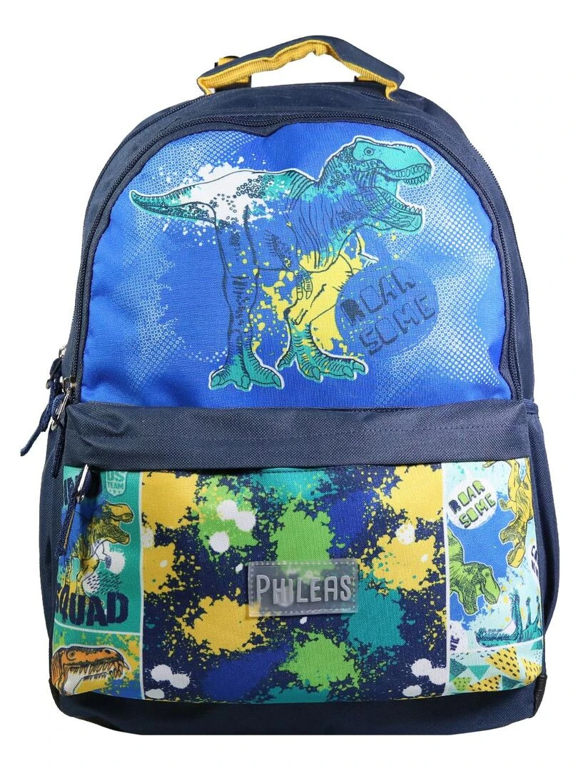 BAGTROTTER Sac à dos 2 compartiments Phileas Bleu Dinosaure Bleu