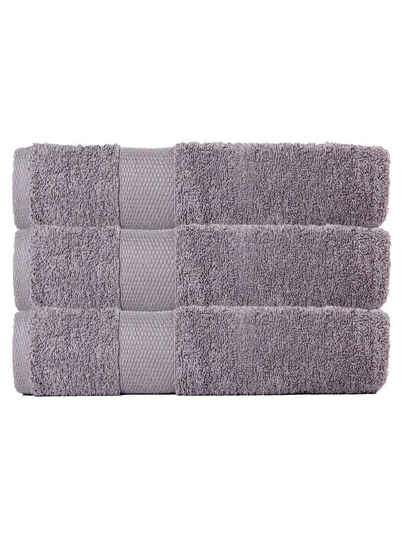 Lot De 3 Serviettes Éponge 50*90 Cm 500 Gr/m2 Gris