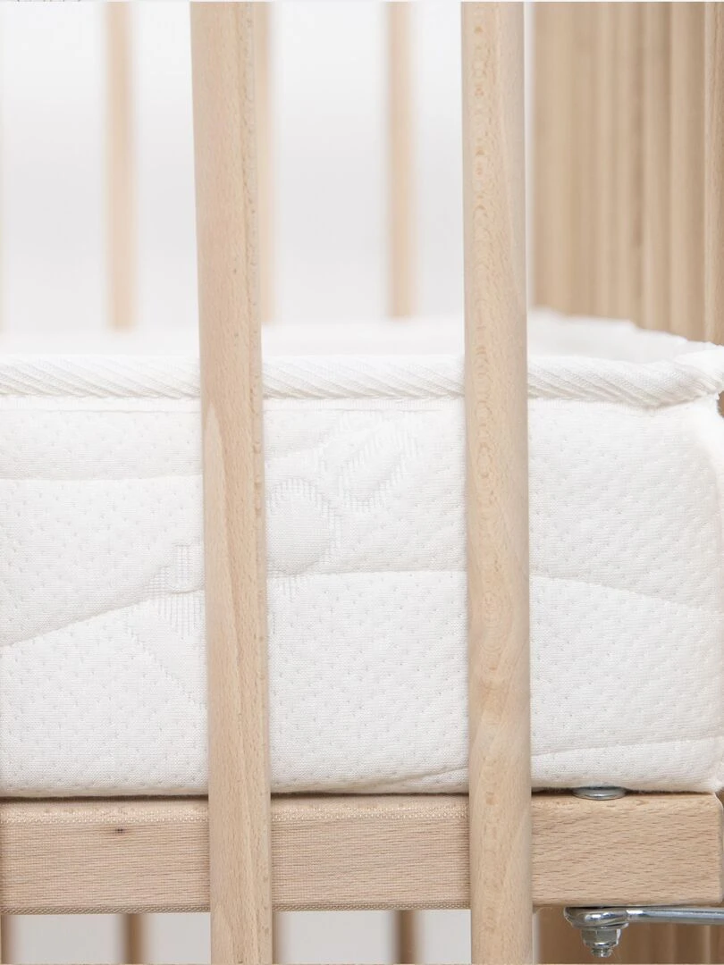 Matelas Bébé/Enfant Bamboo   70x140 cm   Déhoussable   Garantie 2 ans   Fabrication française   Blanc