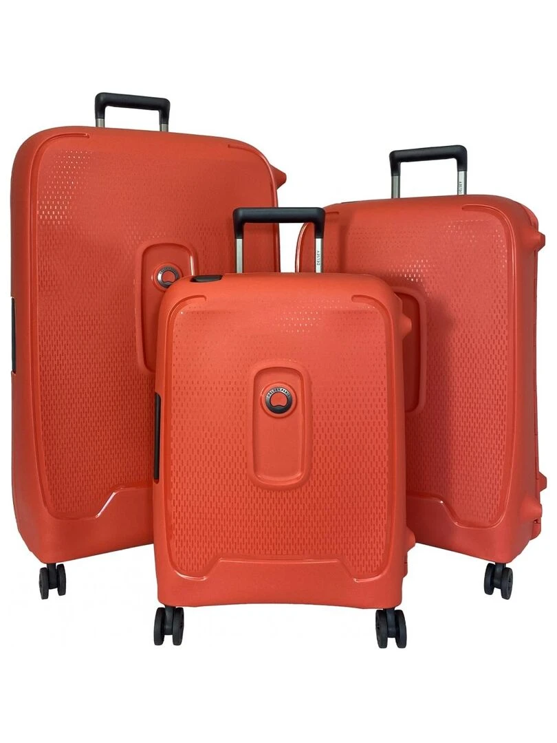 Lot 3 valises rigides Montcenis dont 1 cabine 55 cm T ABS Orange