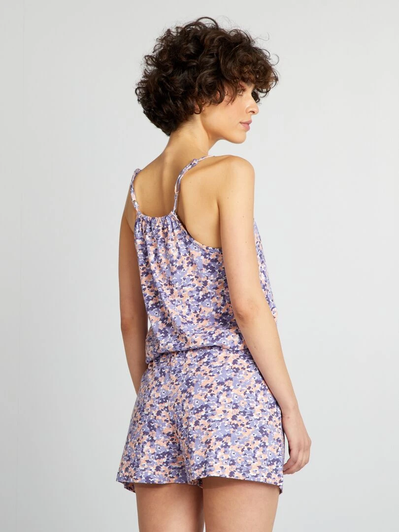Pyjama combishort fantaisie Bleu
