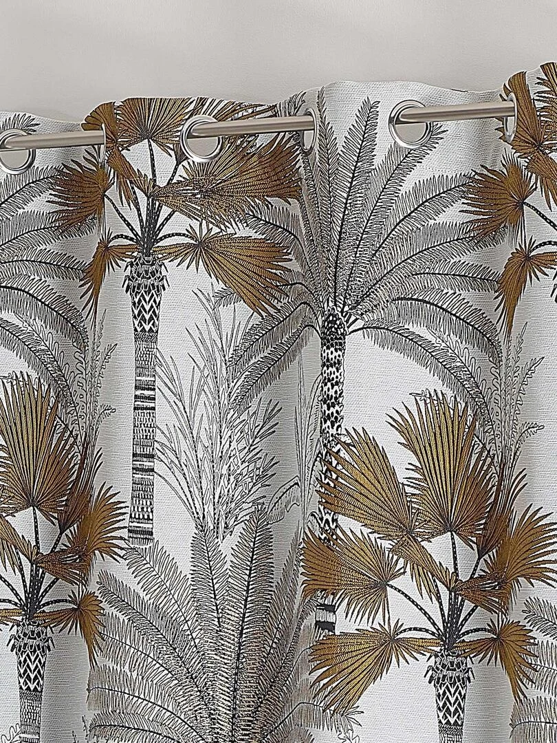 Rideau d'ameublement à jacquard exotique   Jaune