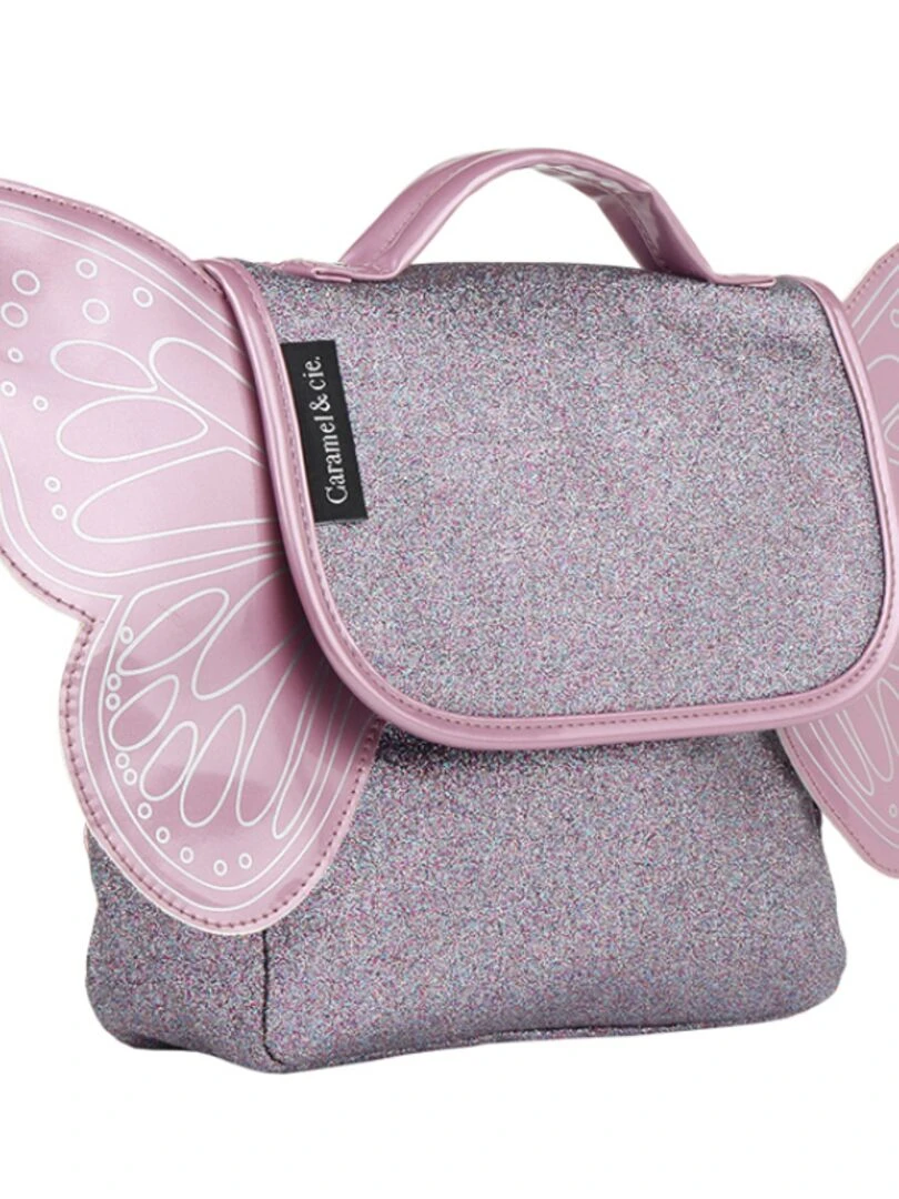 Cartable maternelle pailleté Papillon violet Violet