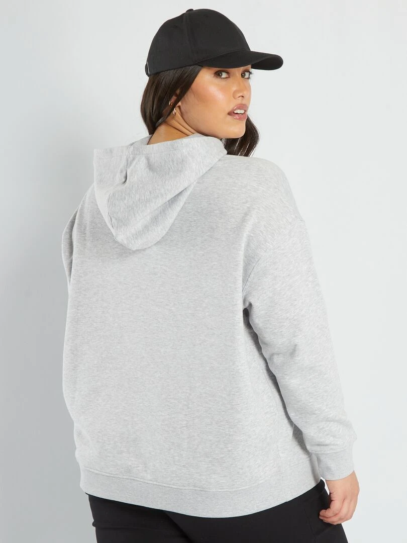 Sweat à capuche avec poche kangourou   Gris