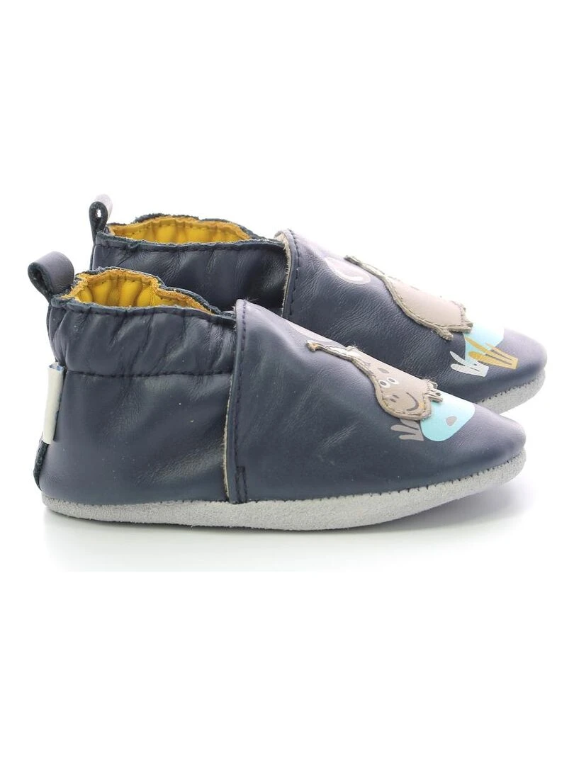 Chaussons Cuir Tilipopo Bleu marine