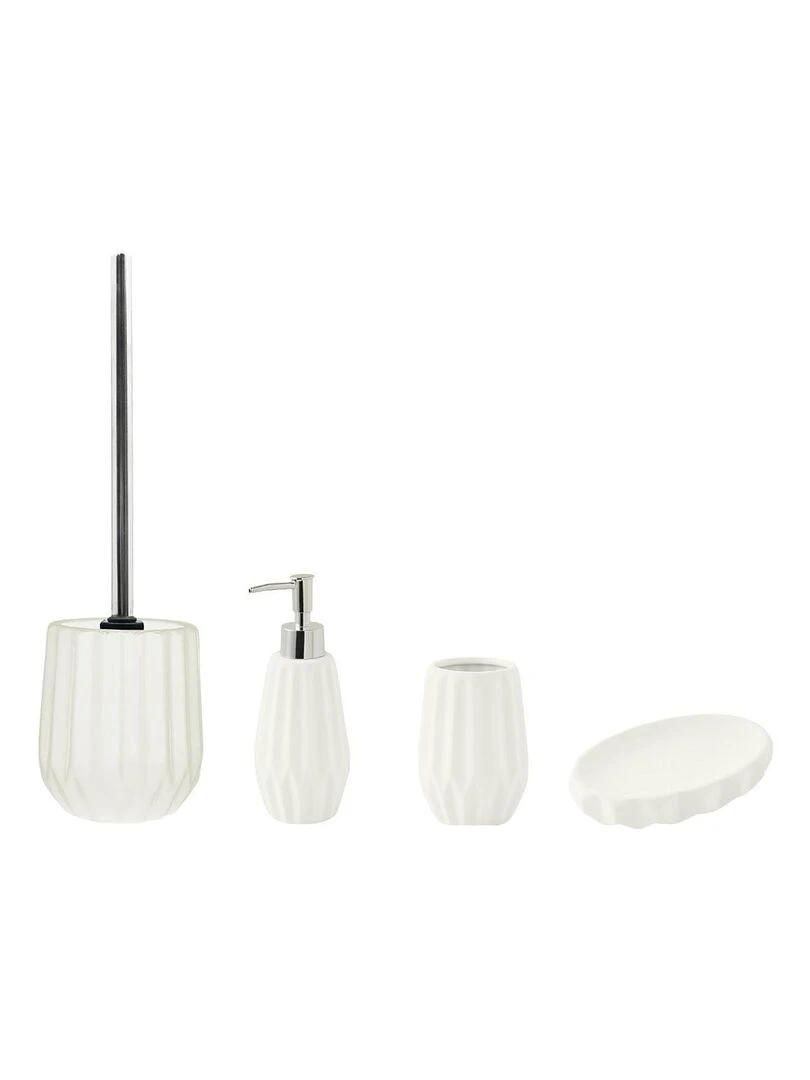 Guy Levasseur Set de salle de bain 4 pièces en céramique blanc Blanc