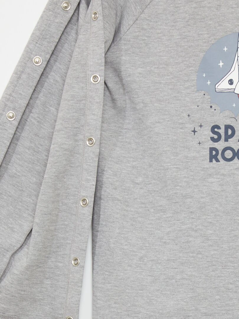 T shirt à manches longues pressionnées   So Easy   Gris