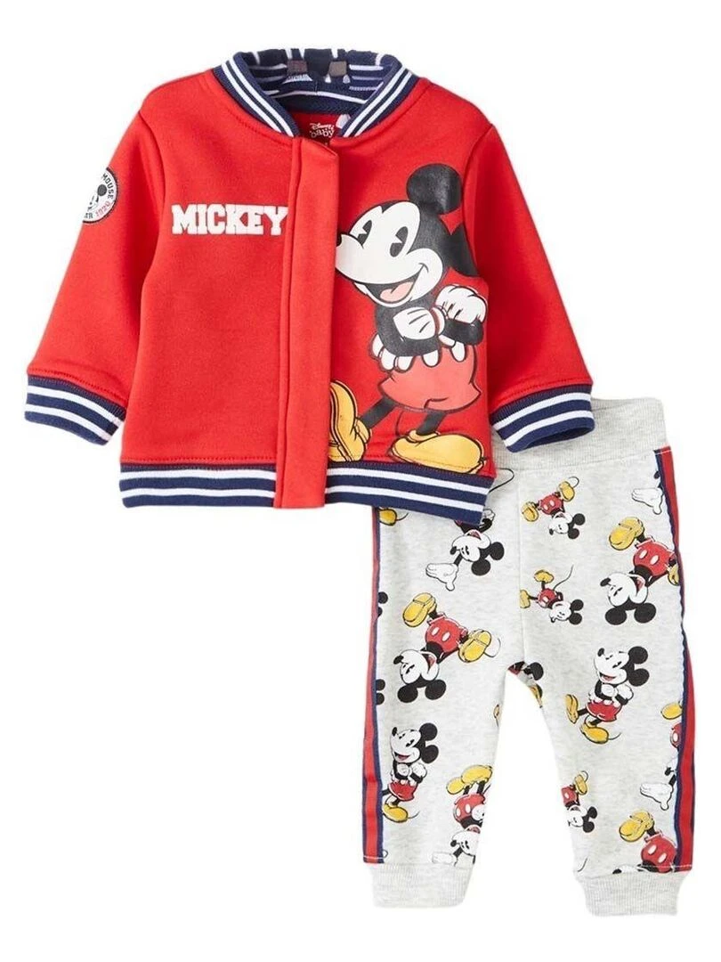 Disney Ensemble Veste pantalon bébé garçon Imprimé Mickey Rouge