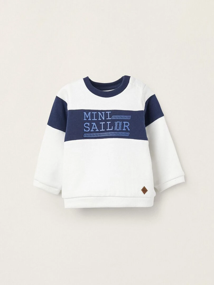 Sweat pour Nouveau Né 'Mini Sailor' ATLANTIC COMPANY Blanc