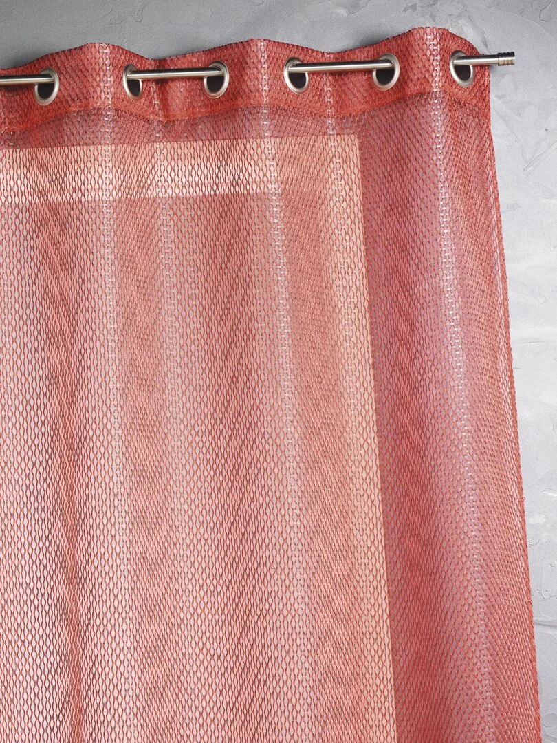 Voilage en organza fantaisie Effet "résille" Rouge brique