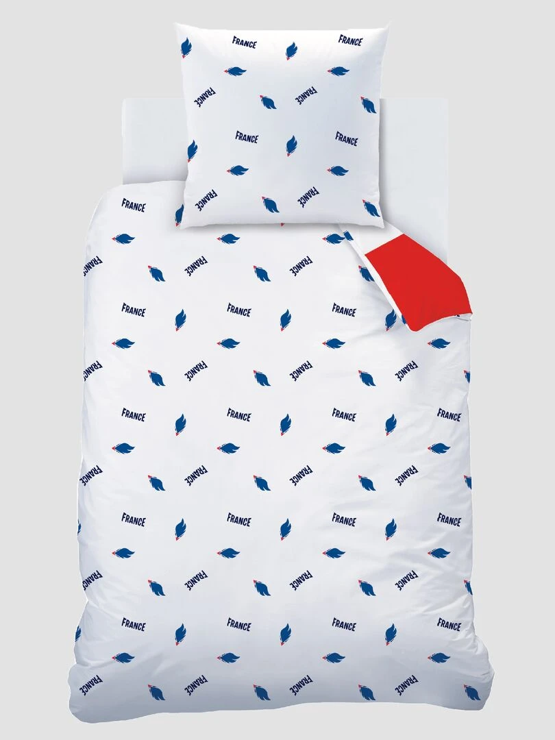 Parure de lit   1 personne   Bleu/blanc/rouge