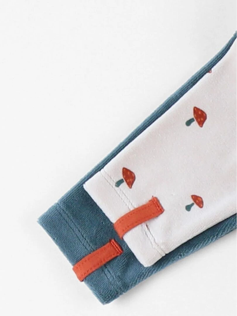 Set de 2 pyjamas 1 pièce  clair/vert forêt   Noukie's   Beige