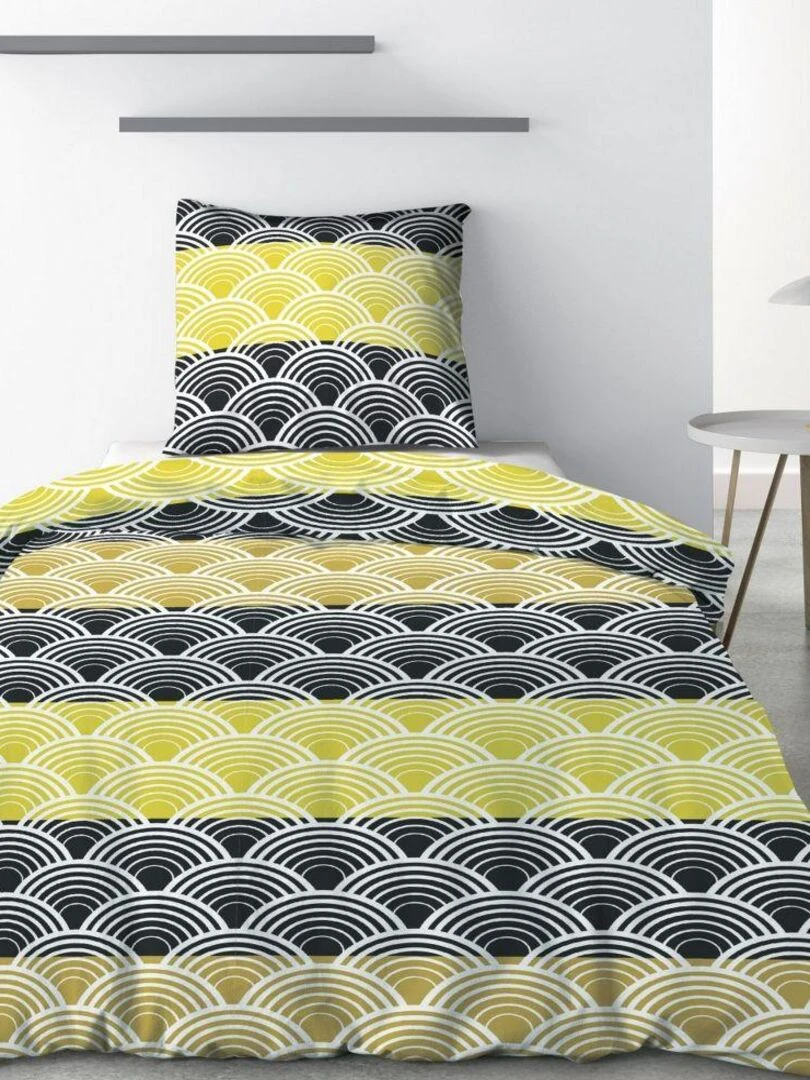 Housse de couette 140x200 cm + 1 taie d'oreiller 63x63 cm Microfibre Hiko   Vert