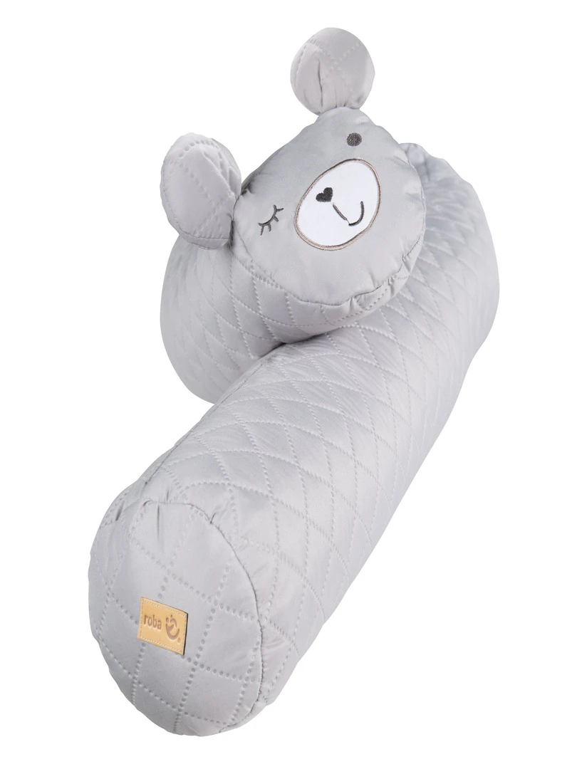 ROBA Serpent de Lit Bébé "roba Style" 170 cm Avec Visage d'Ours Gris Argenté Gris