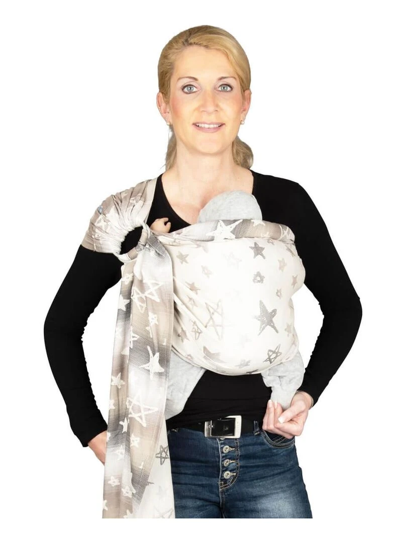 Hoppediz Écharpe de portage Ring Sling (bio) Gris Beige Gris