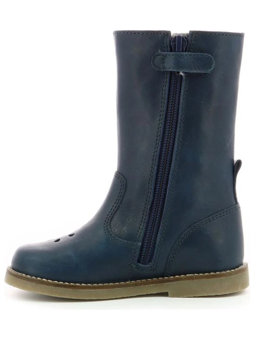 Bottes Cuir Sidelia   Bleu marine