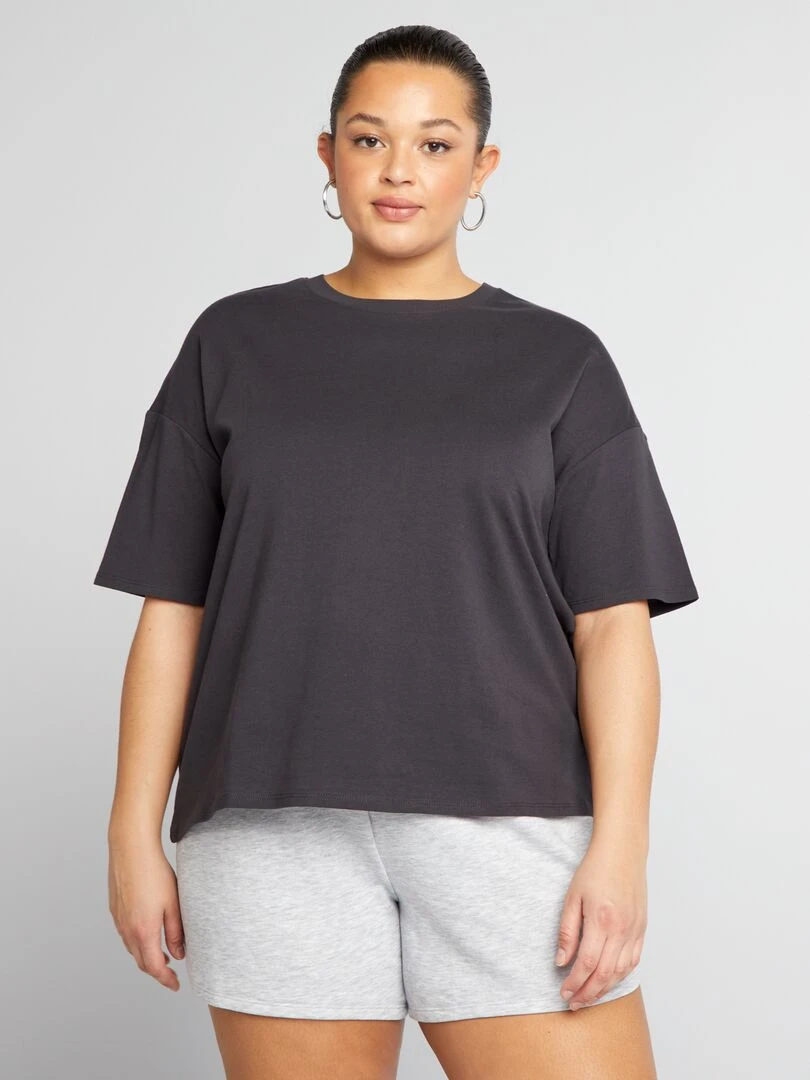Tee shirt basique manches descendues   Tough Cotton™   Noir