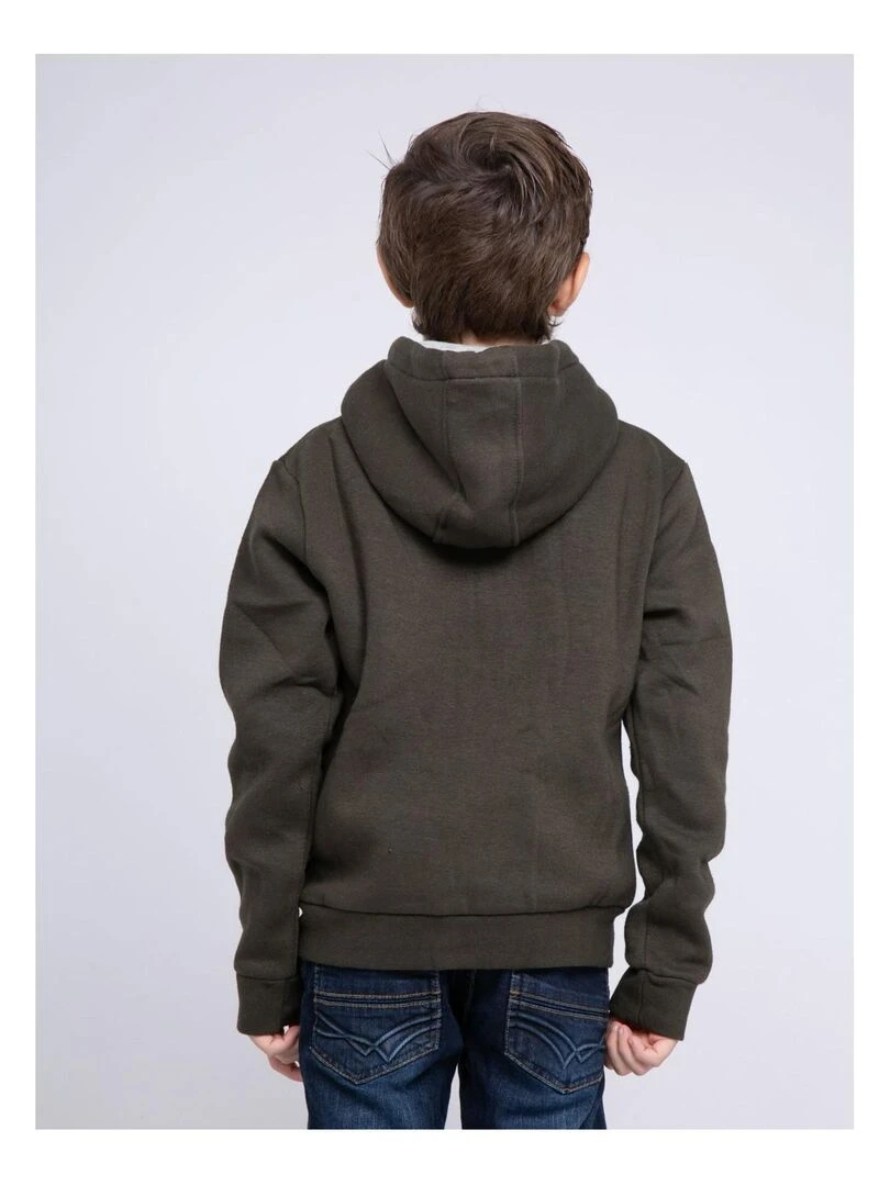 Sweat zippé capuche WAMIN J Kaki