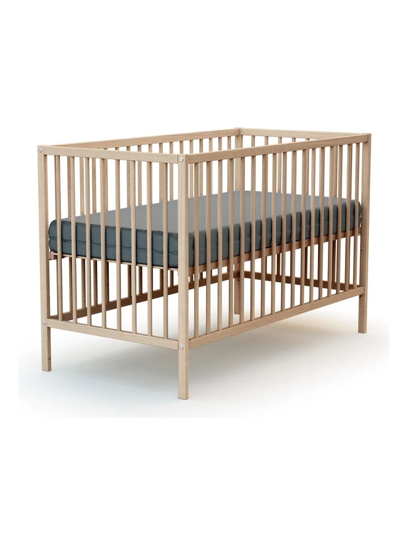 WEBABY Lit bébé en bois Marron clair