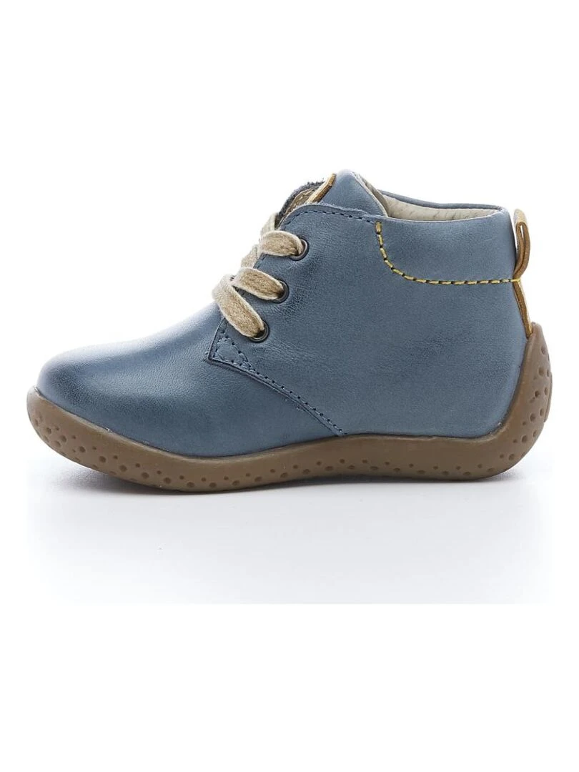 Bottillons Cuir Coboy   Bleu