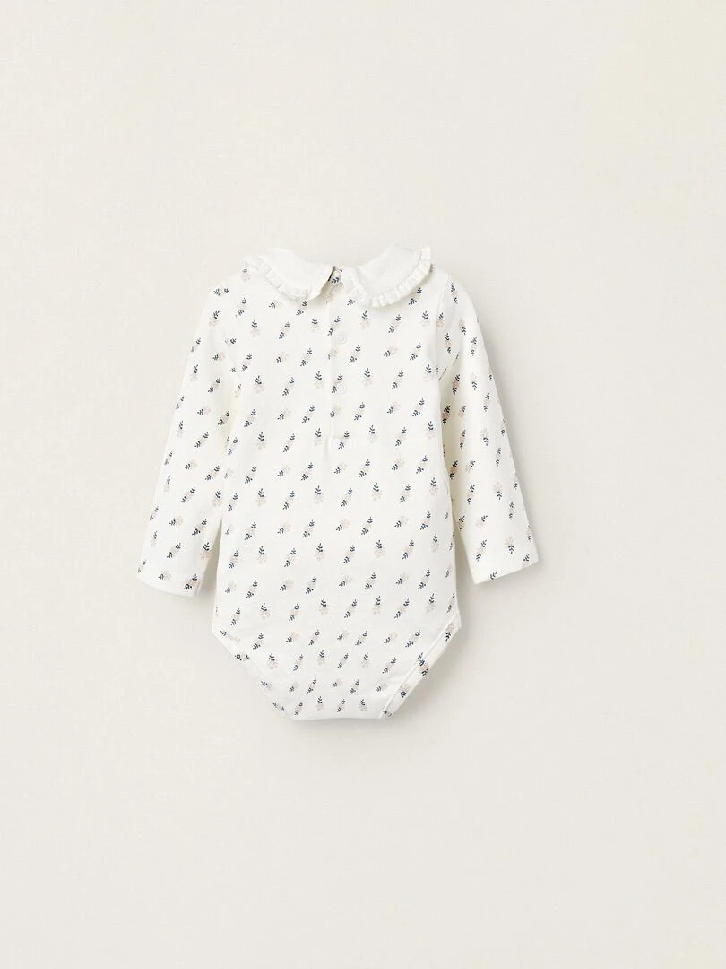 Body à manches longues en coton pour nouveau né manches longues ATLANTIC COMPANY Blanc