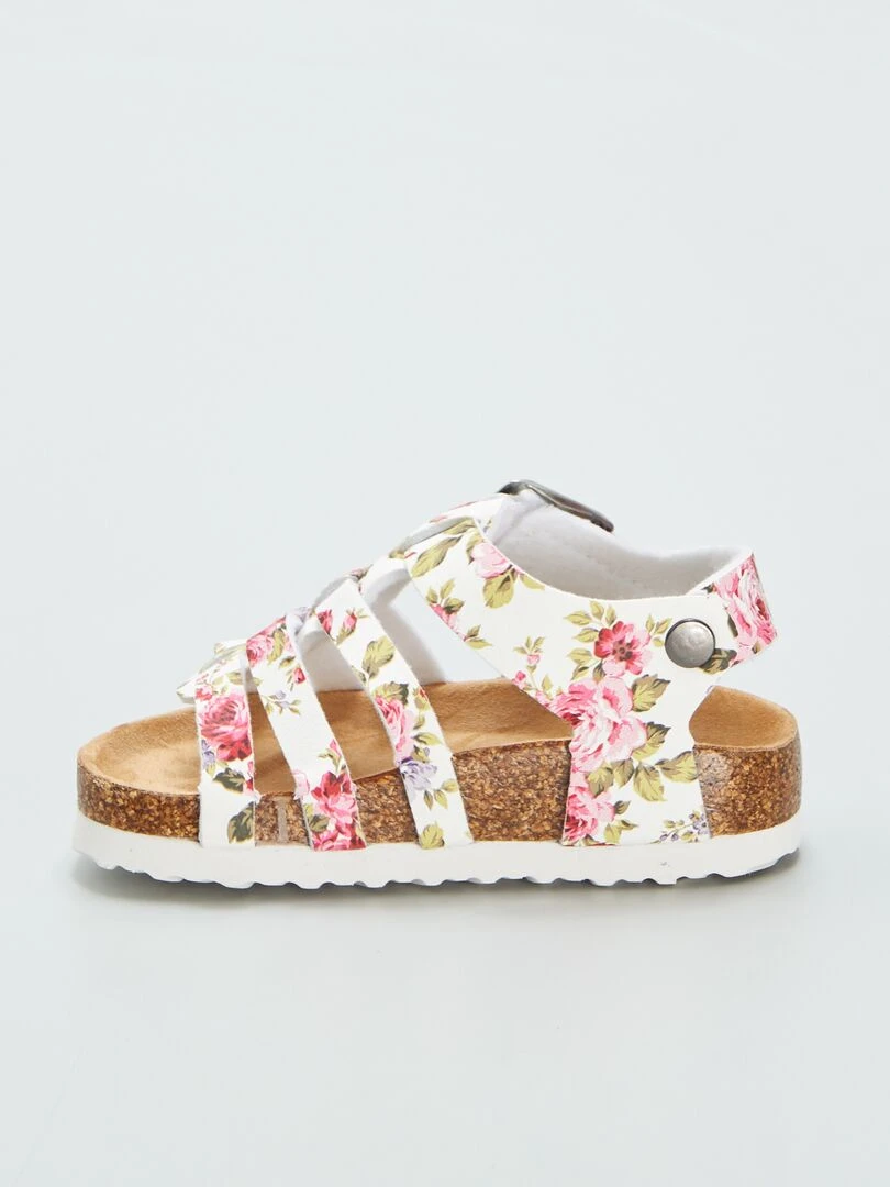 Sandales avec boucles fantaisies   Blanc/rose