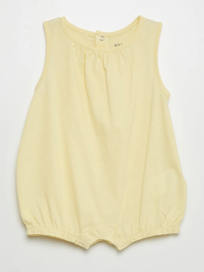 Lot de combishorts en jersey 2 pièces Fuschia / jaune pâle