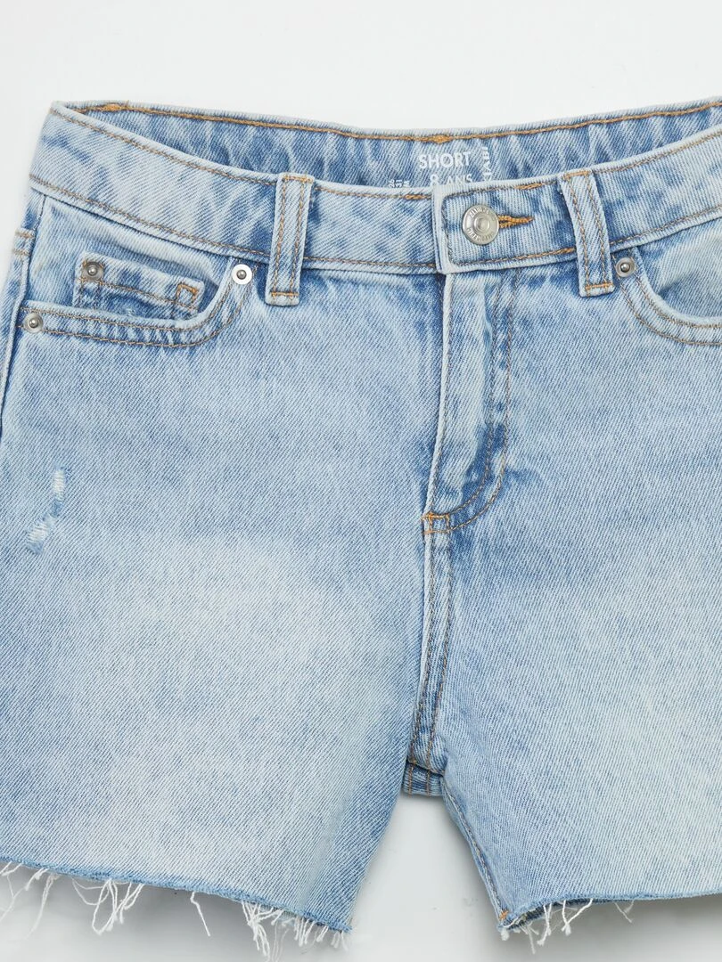 Short en jean effilé   Bleu