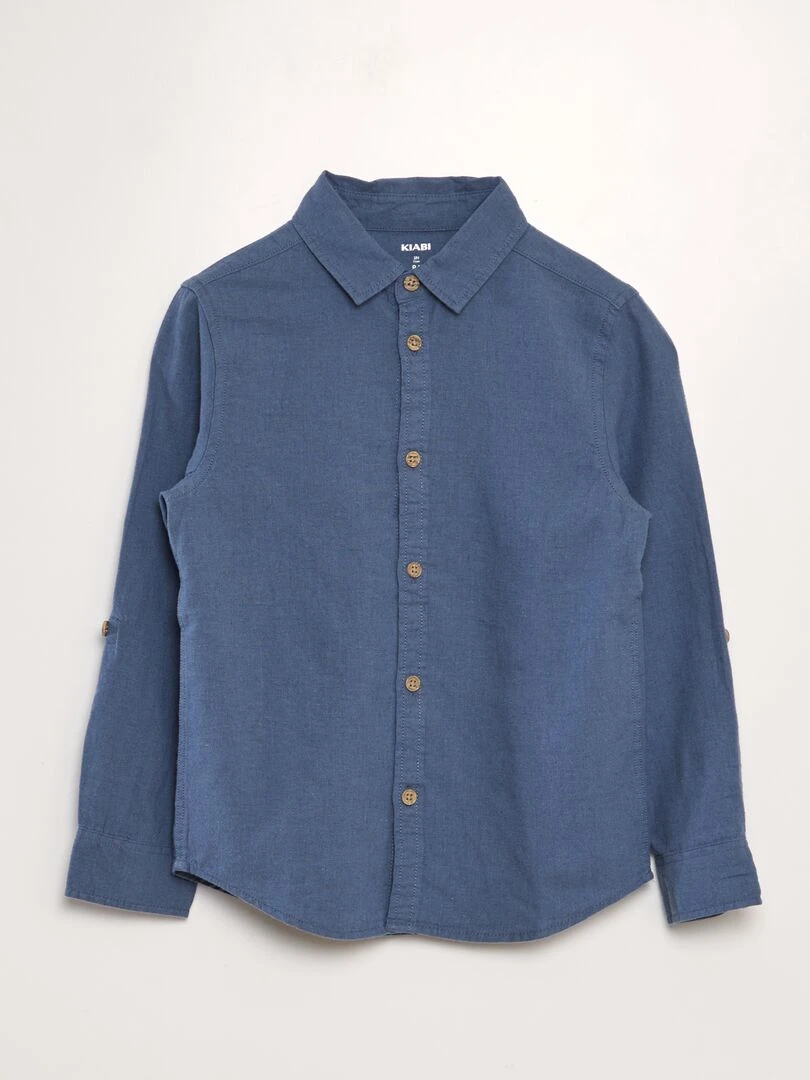 Chemise avec retroussables Bleu