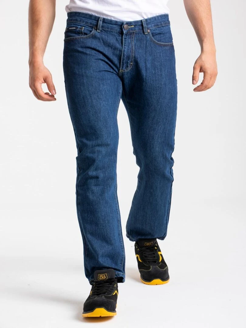 Jeans de travail coton coupe confort stone WORK5 'Rica Lewis' Bleu