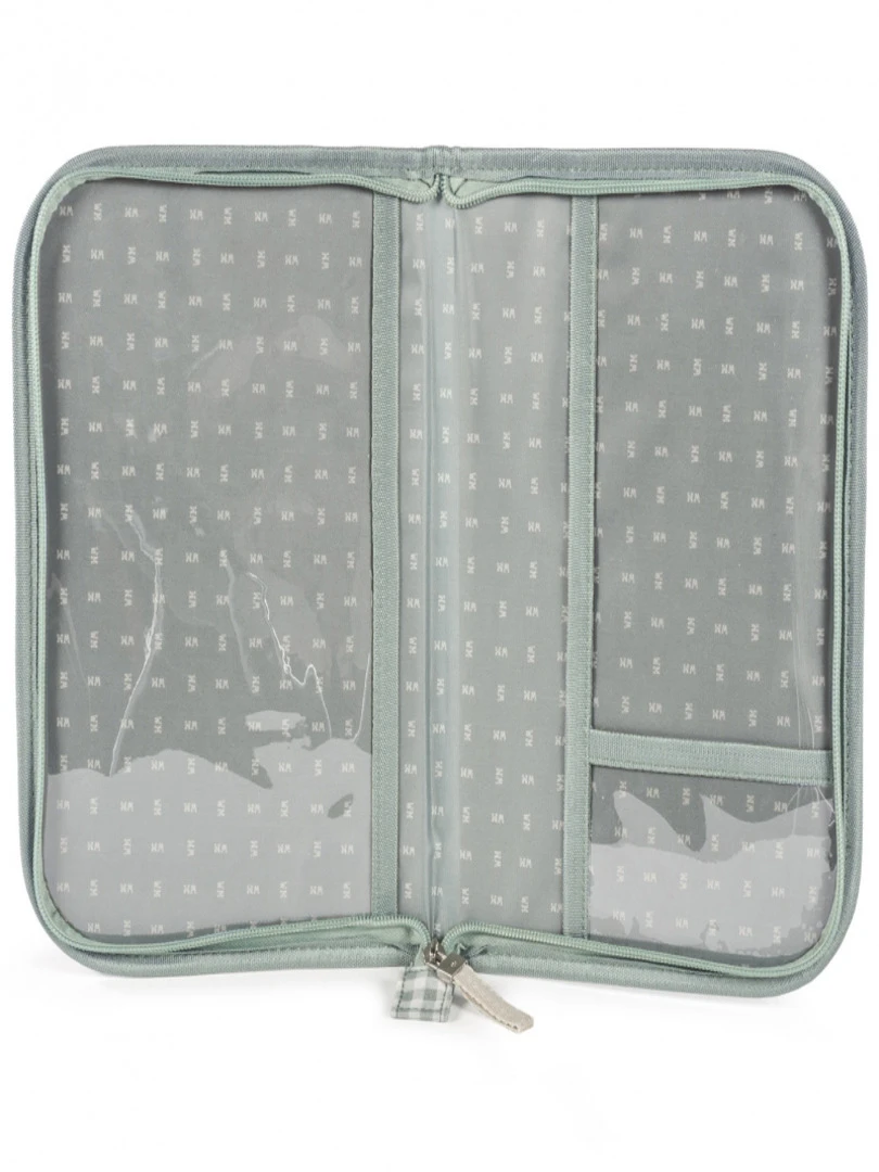 Protège carnet de santé I love vichy vert Rose