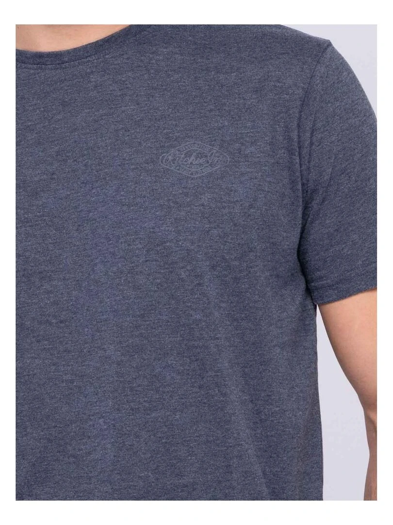 T shirt col rond pur coton NARDI   Bleu marine