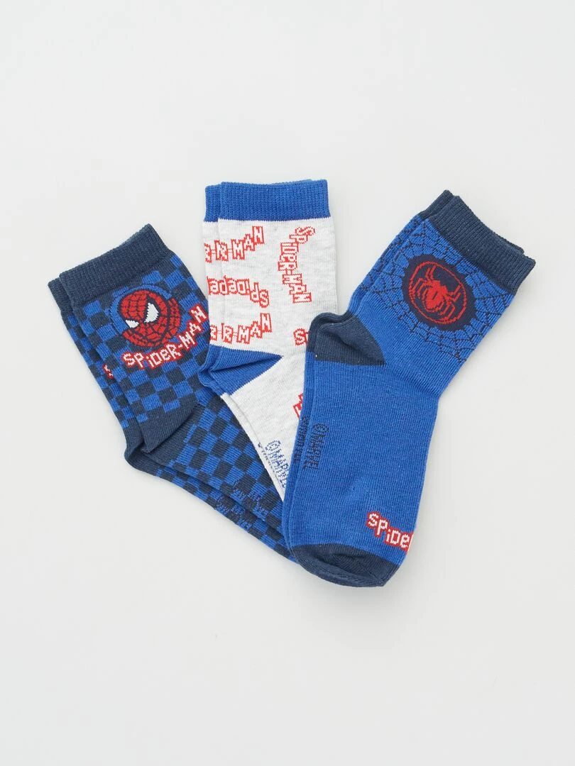 Lot de 3 paires de chaussettes 'Spider Man' Bleu